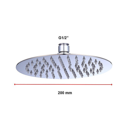 200Mm Shower Head Round 304Ss Polished Chrome Finish
