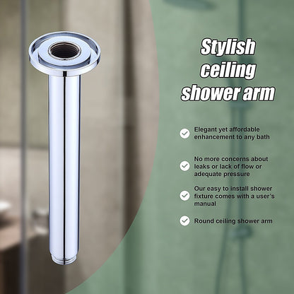 Shower Head Arm Wall Connector Round Bathroom Rainforest Showerhead