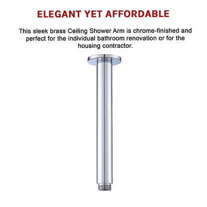 Shower Head Arm Wall Connector Round Bathroom Rainforest Showerhead