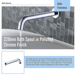 220Mm Bath Spout In Polished Chrome Finish