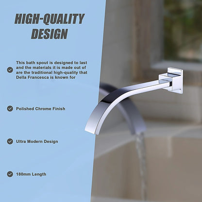 180Mm Bath Spout Polished Chrome Finish