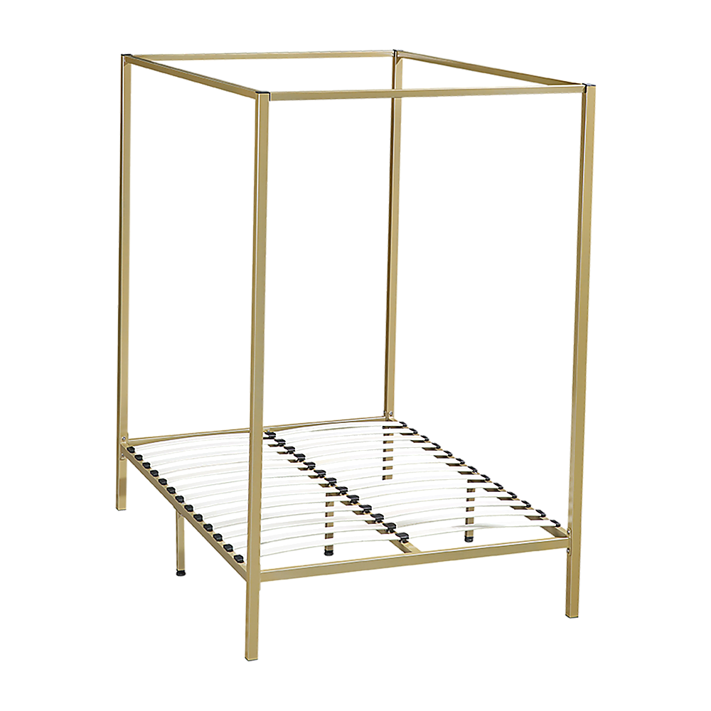 4 Four Poster Double Bed Frame Slat Support Wooden Frame King Size