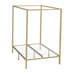 4 Four Poster Double Bed Frame Slat Support Wooden Frame King Size