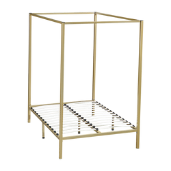 4 Four Poster Double Bed Frame Slat Support Wooden Frame King Size