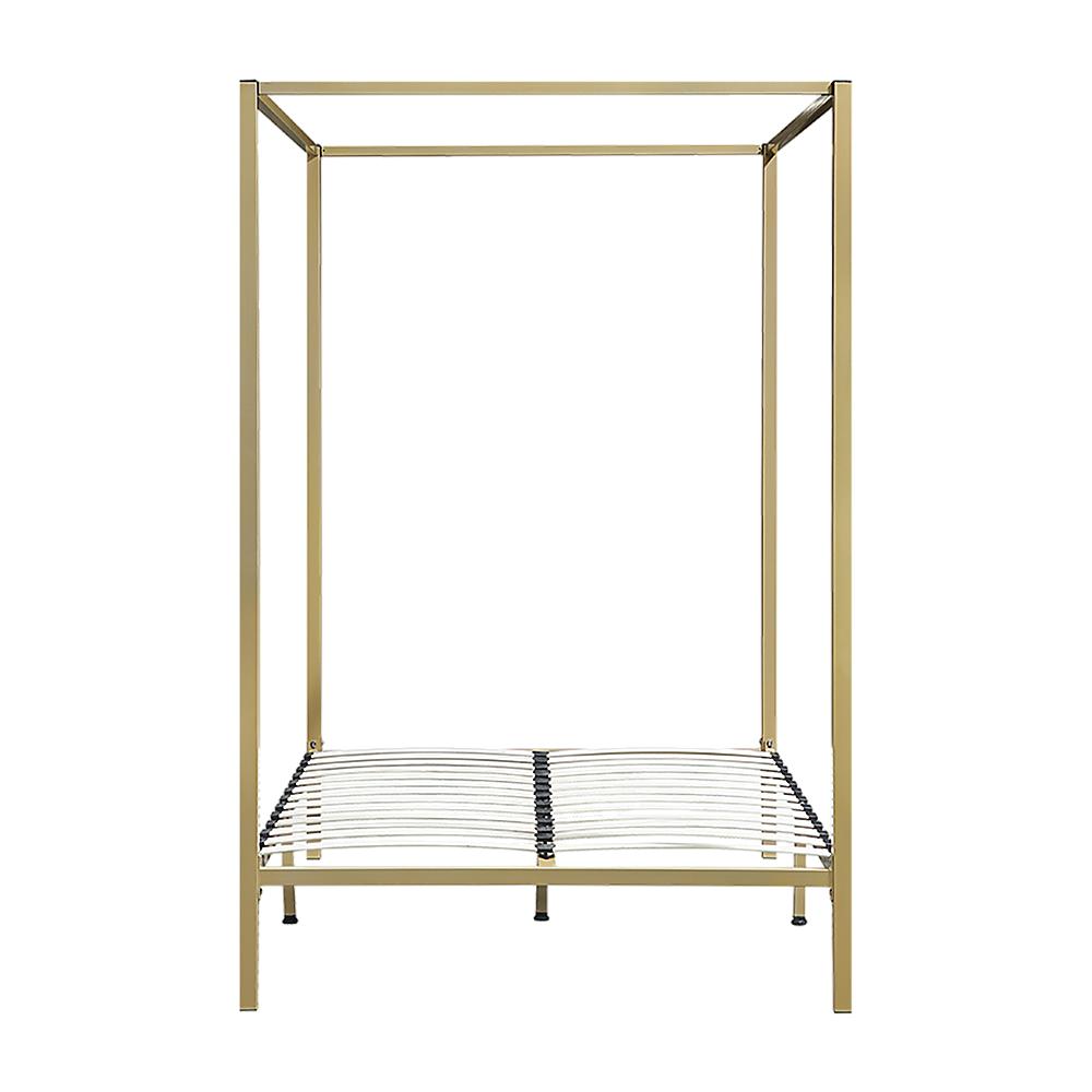 4 Four Poster Double Bed Frame Slat Support Wooden Frame King Size