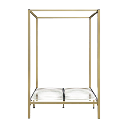 4 Four Poster Double Bed Frame Slat Support Wooden Frame King Size
