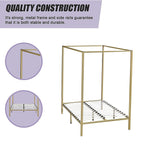 4 Four Poster Double Bed Frame Slat Support Wooden Frame King Size