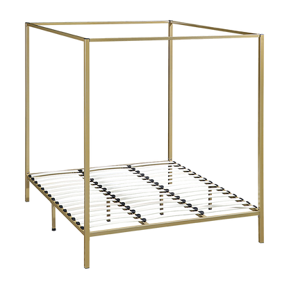 Stylish design 4 Four Poster King Bed Frame-Gold/Cream