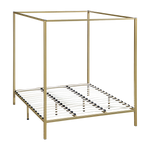 Stylish design 4 Four Poster King Bed Frame-Gold/Cream