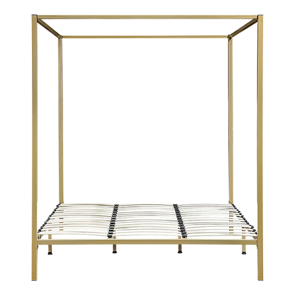 Stylish design 4 Four Poster King Bed Frame-Gold/Cream