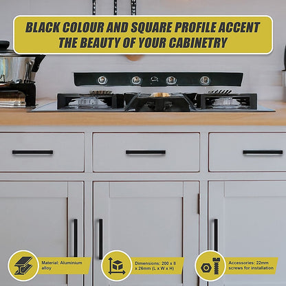 128Mm Black Kitchen Cabinet Handles