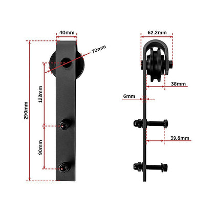 3.6M Sliding Barn Door Hardware