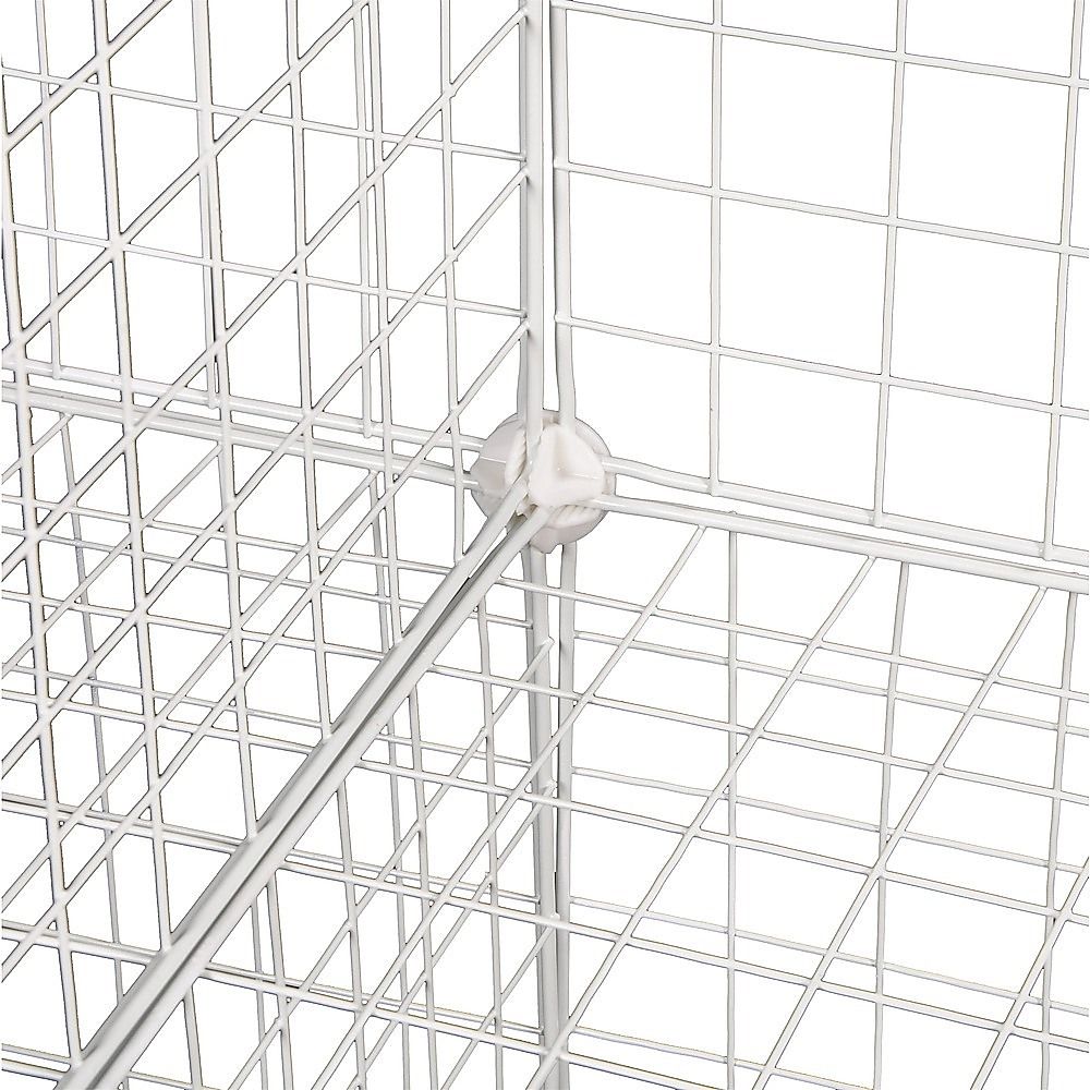 12 Cube Wire Grid Storage Cabinet - White