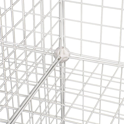 12 Cube Wire Grid Storage Cabinet - White