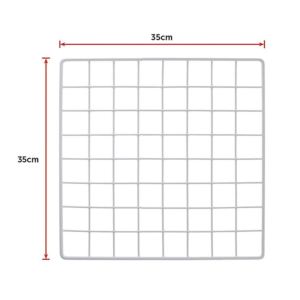 12 Cube Wire Grid Storage Cabinet - White