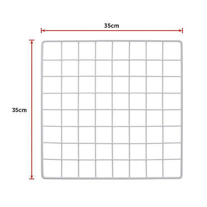12 Cube Wire Grid Storage Cabinet - White