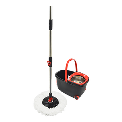 Spin Rotating Mop And Bucket Set - 4 Microfibre Mop Heads