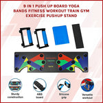 9-in-1 Push Up Board with Yoga Bands Fitness Stand