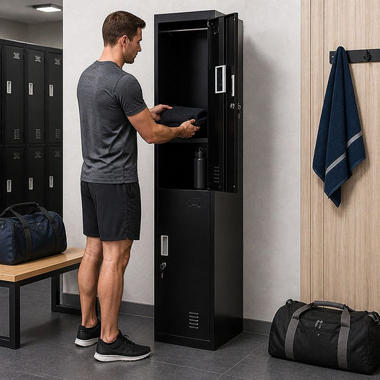 2-Door Vertical Locker for Office Gym Shed School Home Storage