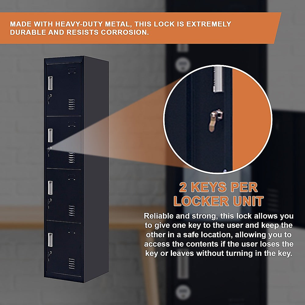 Quad-Compartment Vertical Locker Efficient Storage Solution