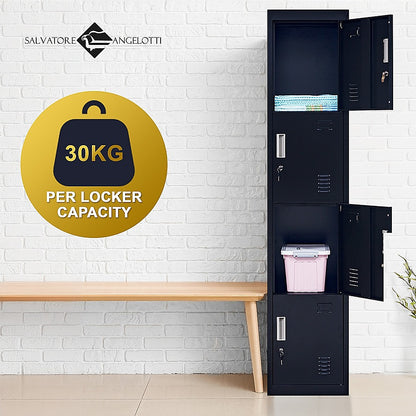 Quad-Compartment Vertical Locker Efficient Storage Solution