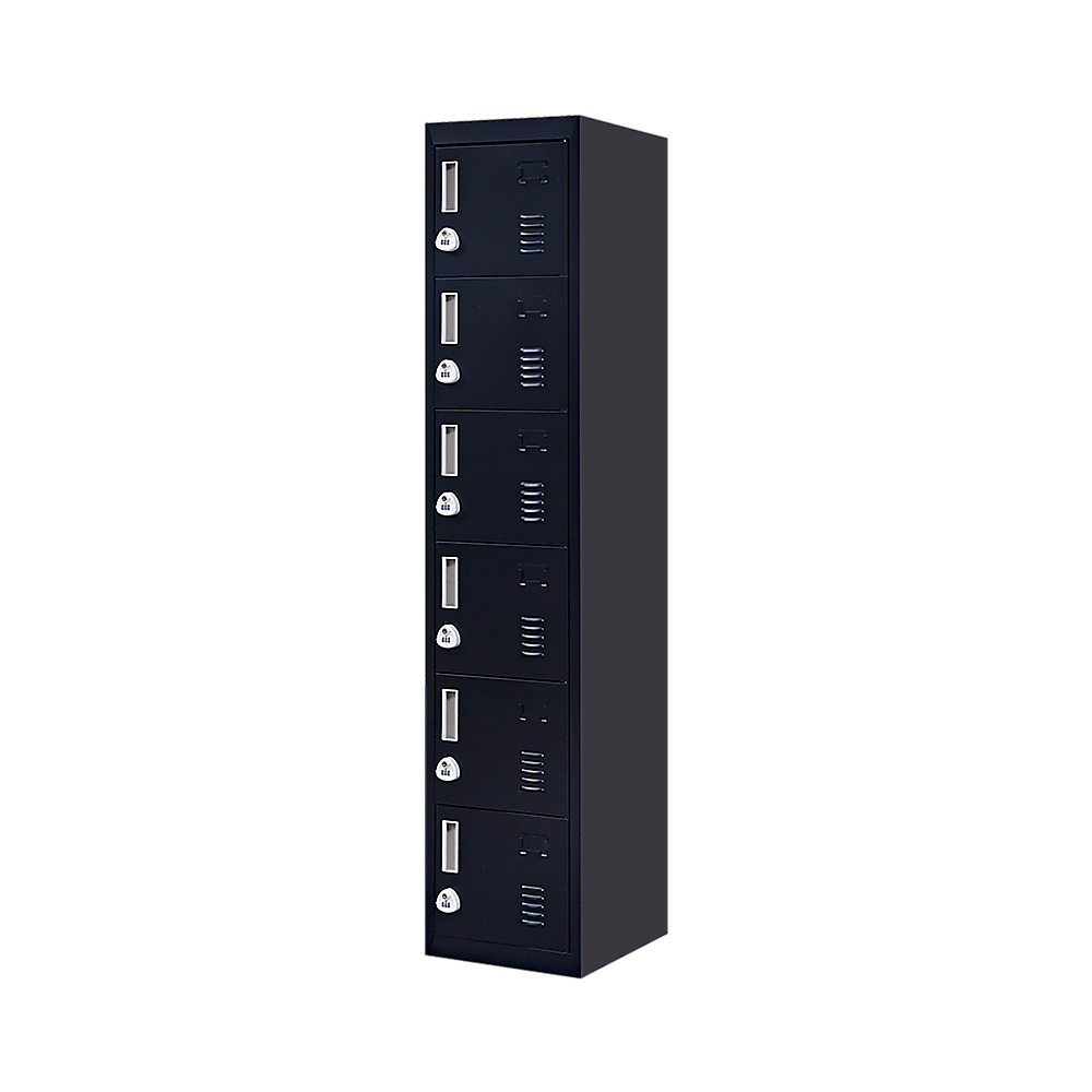 Six-Door Vertical Cabinet Spacious Storage For Gym And Office
