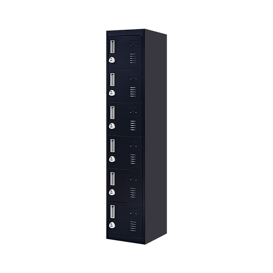 Six-Door Vertical Cabinet Spacious Storage For Gym And Office
