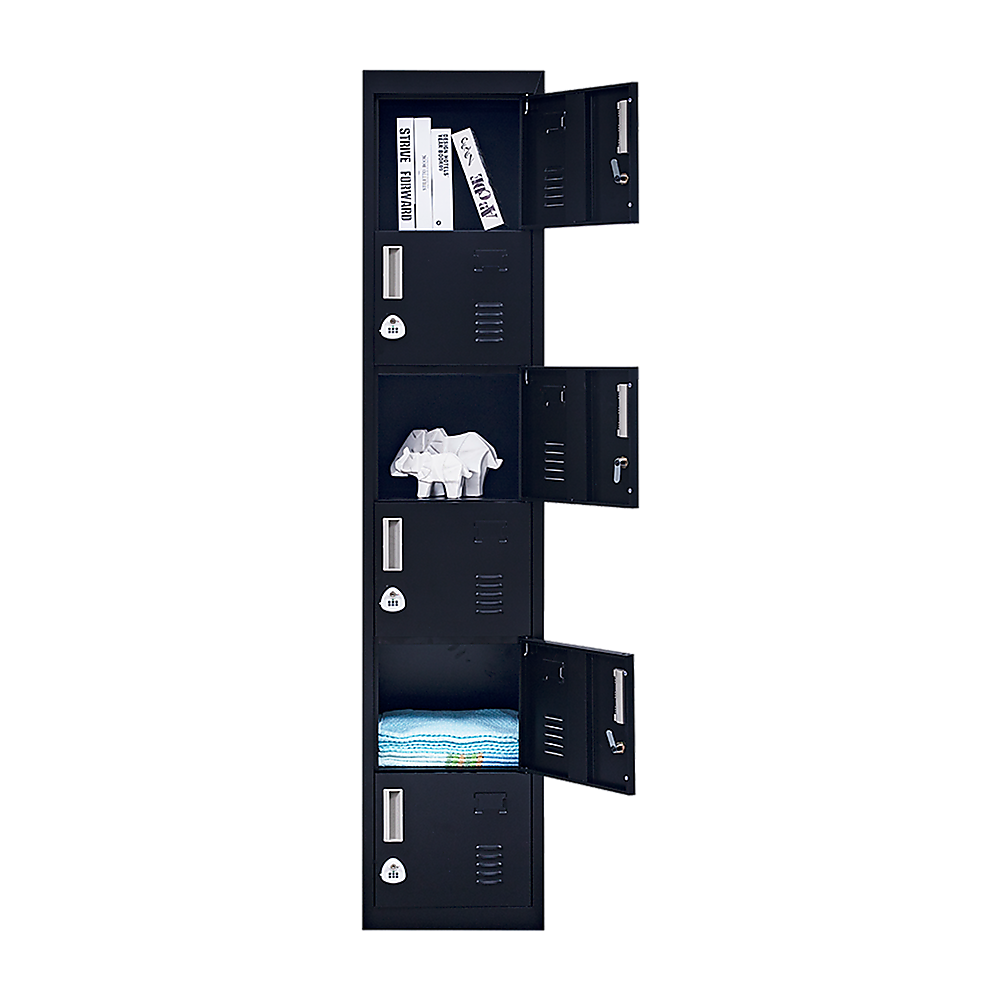 Six-Door Vertical Cabinet Spacious Storage For Gym And Office