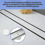 900Mm Stainless Steel Grate Shower Drain With Centre Outlet