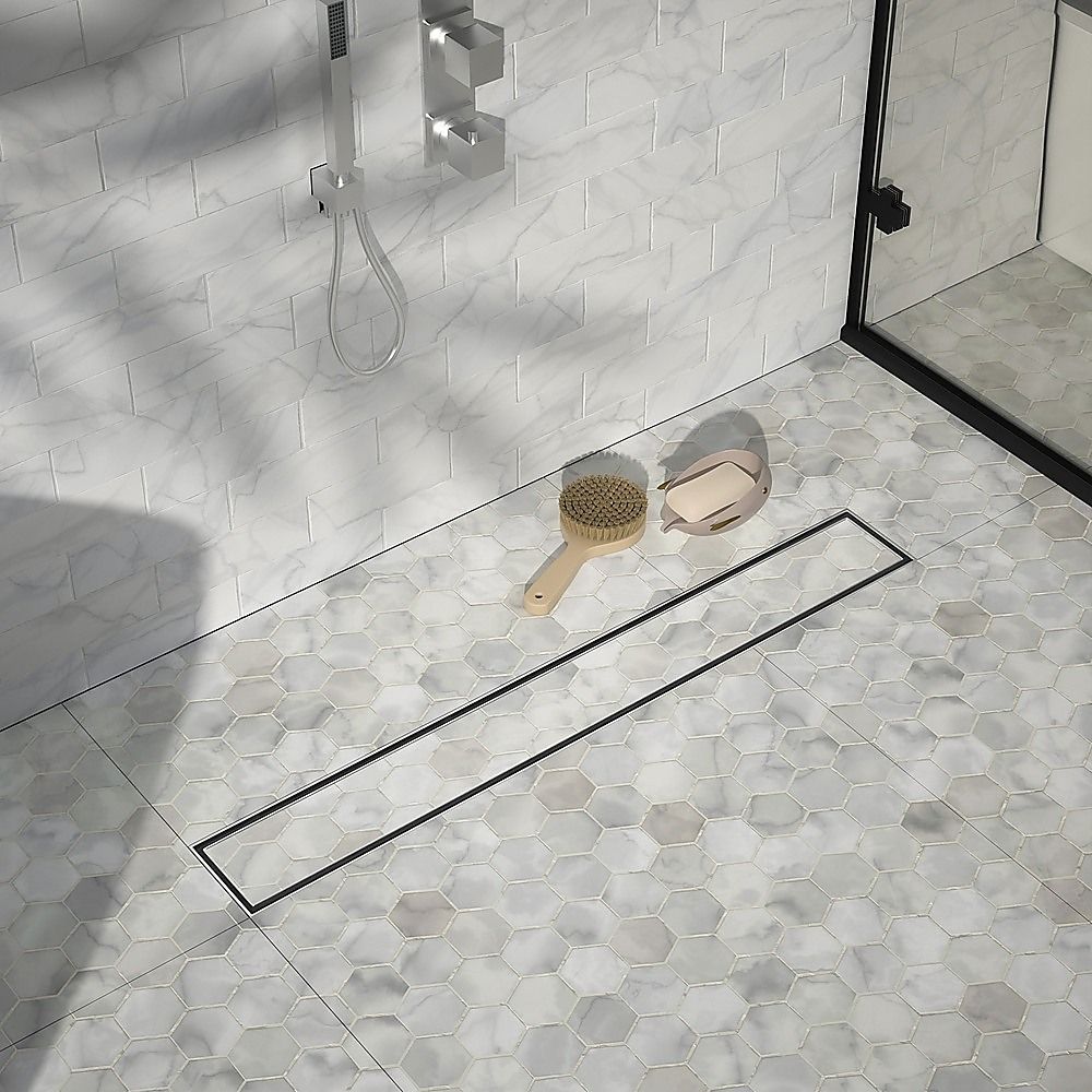 1000mm Stainless Steel Tile Insert Shower Drain - Centre Outlet Floor Waste