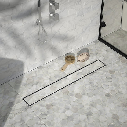 1000mm Stainless Steel Tile Insert Shower Drain - Centre Outlet Floor Waste