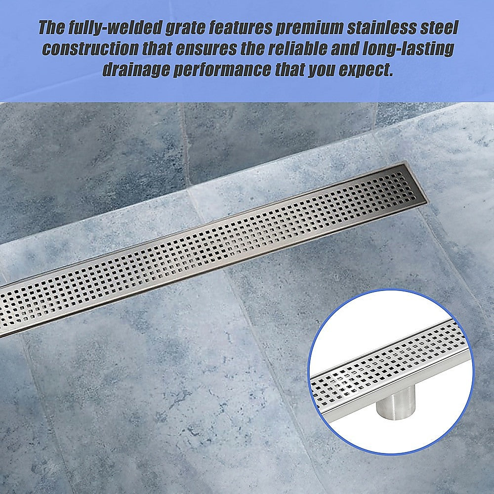 800Mm Stainless Steel Grate Shower Drain With Centre Outlet