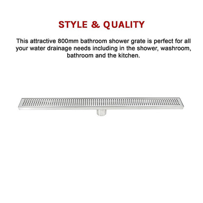 800Mm Stainless Steel Grate Shower Drain With Centre Outlet
