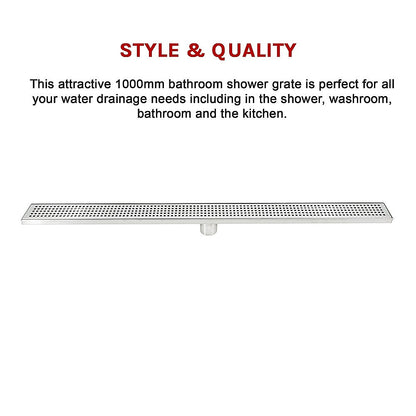 1000Mm Stainless Steel Grate Shower Drain Square Pattern