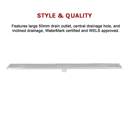 1200Mm Stainless Steel Grate Shower Drain Square Pattern