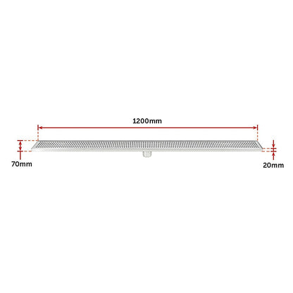1200Mm Stainless Steel Grate Shower Drain Square Pattern