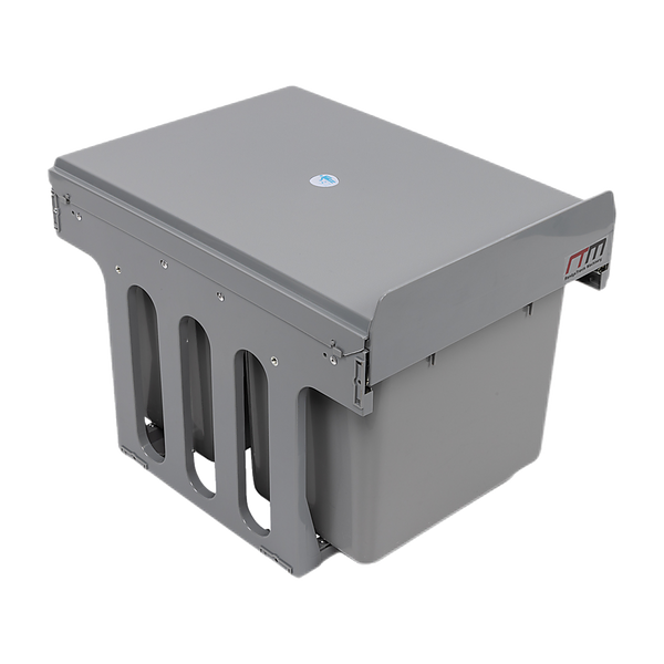  2X 15L Pull Out Trash Bin - Dual Kitchen Garbage Waste Cabinet