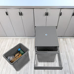 2X 15L Pull Out Trash Bin - Dual Kitchen Garbage Waste Cabinet