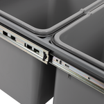 2X 15L Pull Out Trash Bin - Dual Kitchen Garbage Waste Cabinet