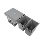 2X 15L Pull Out Trash Bin - Dual Kitchen Garbage Waste Cabinet