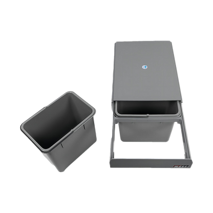 2X 15L Pull Out Trash Bin - Dual Kitchen Garbage Waste Cabinet