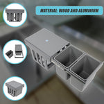 2X 15L Pull Out Trash Bin - Dual Kitchen Garbage Waste Cabinet