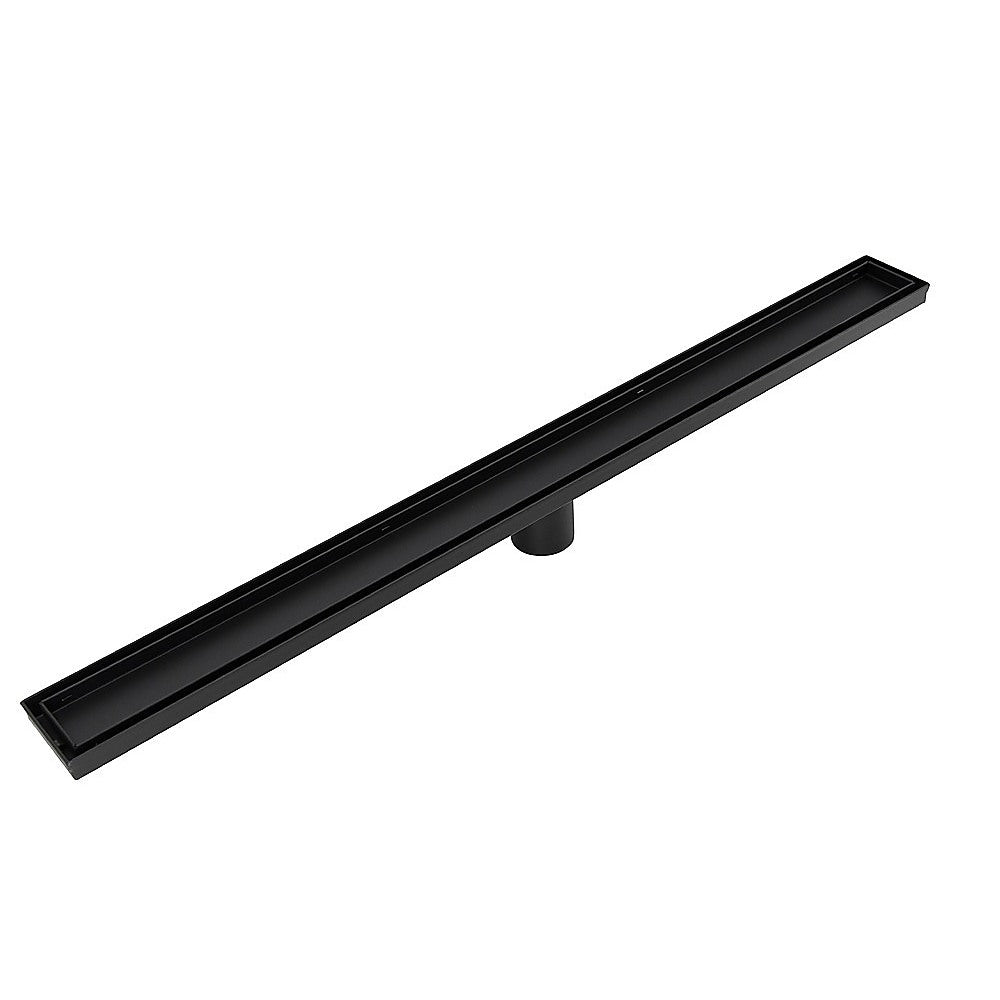 1000mm Black Tile Insert Shower Drain - Centre Outlet Floor Waste