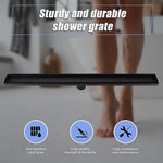 1000Mm Black Grate Shower Drain With Centre Outlet