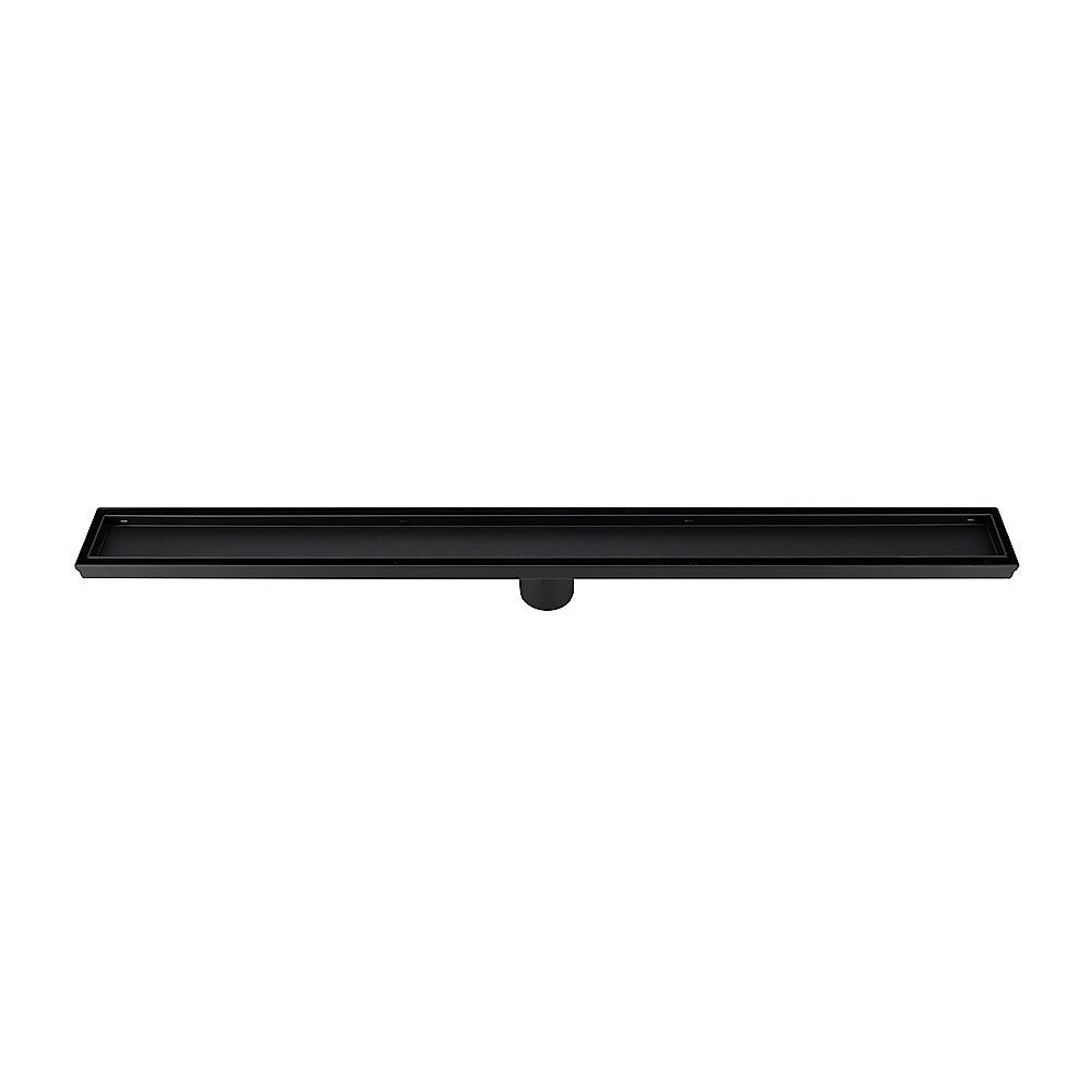 1000mm Black Tile Insert Shower Drain - Centre Outlet Floor Waste