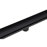 1200mm Black Tile Insert Shower Drain - Centre Outlet Floor Waste