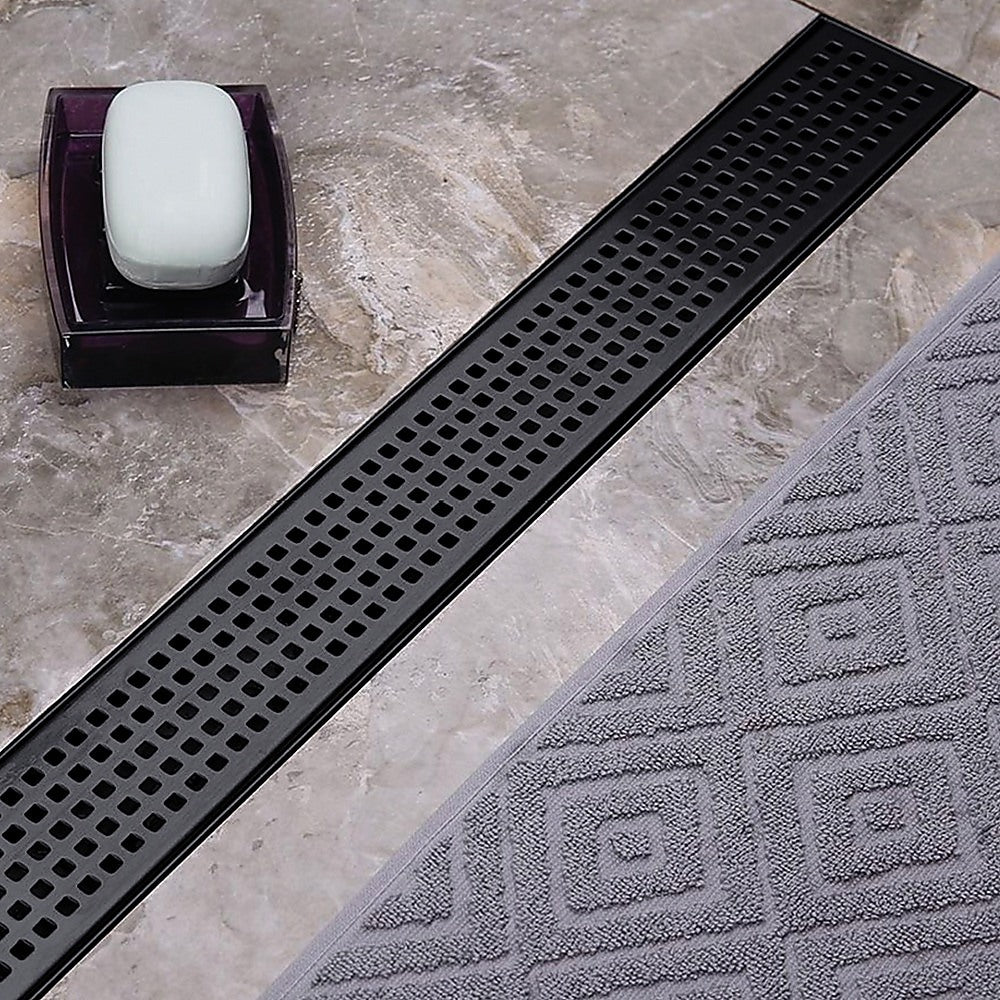 900Mm Black Grate Shower Drain Square Pattern