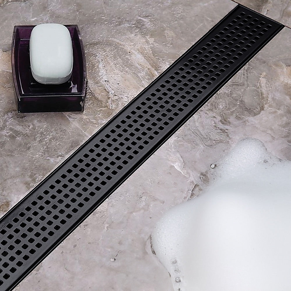 900Mm Black Grate Shower Drain Square Pattern