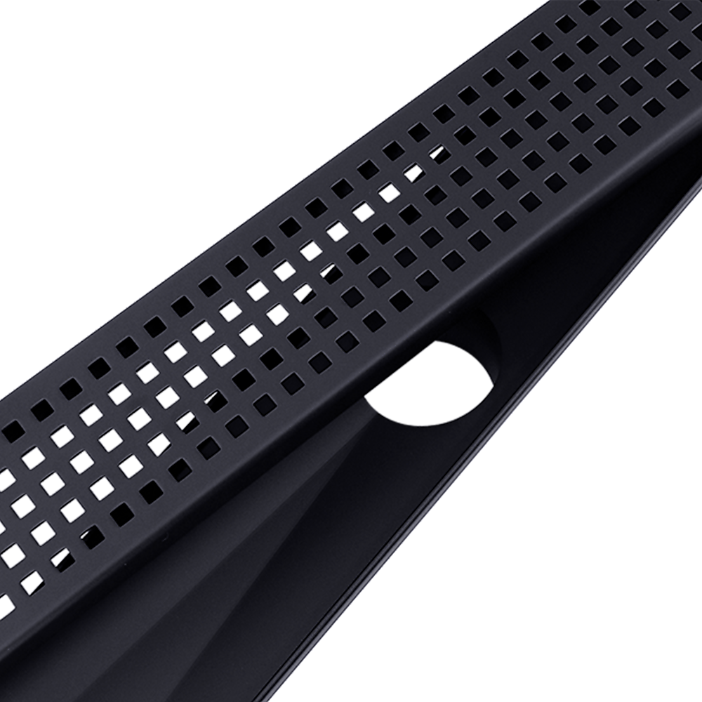 900Mm Black Grate Shower Drain Square Pattern