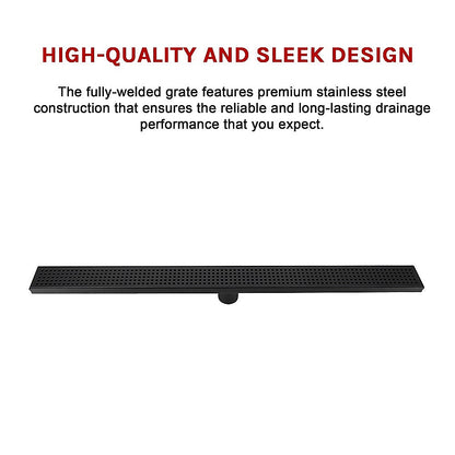 900Mm Black Grate Shower Drain Square Pattern